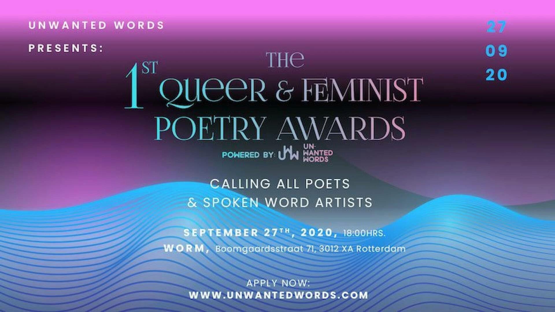 Deadline aanmelding Queer &amp; Feminist Poetry Award